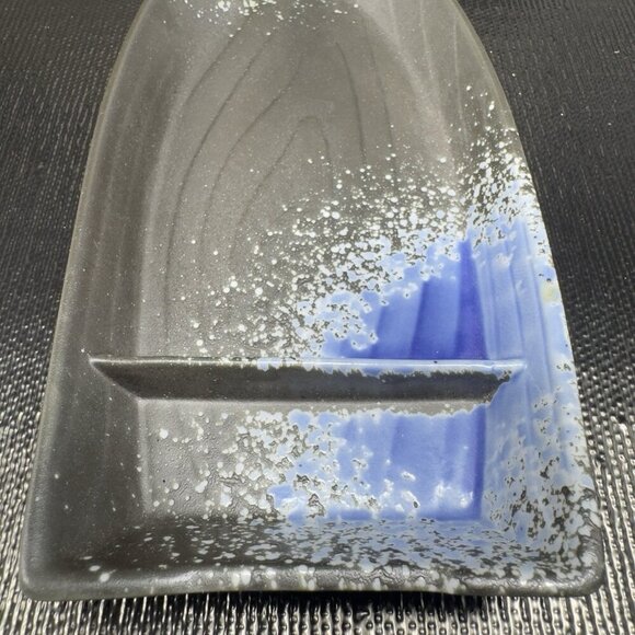 Kotobuki Stoneware Chip And Dip Canoe Trinket Tray Dish Ship Boat Dish Marked - Picture 8 of 13